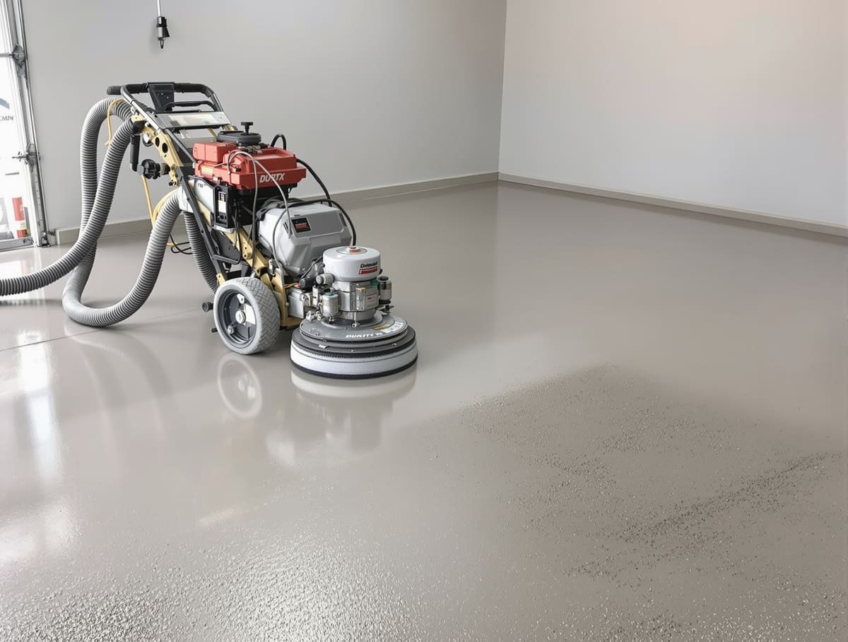 Diamond grinding concrete floor preparation